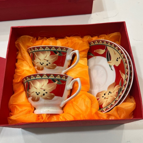 Other - Vintage Floral Teacup and Saucer Set from Japan
